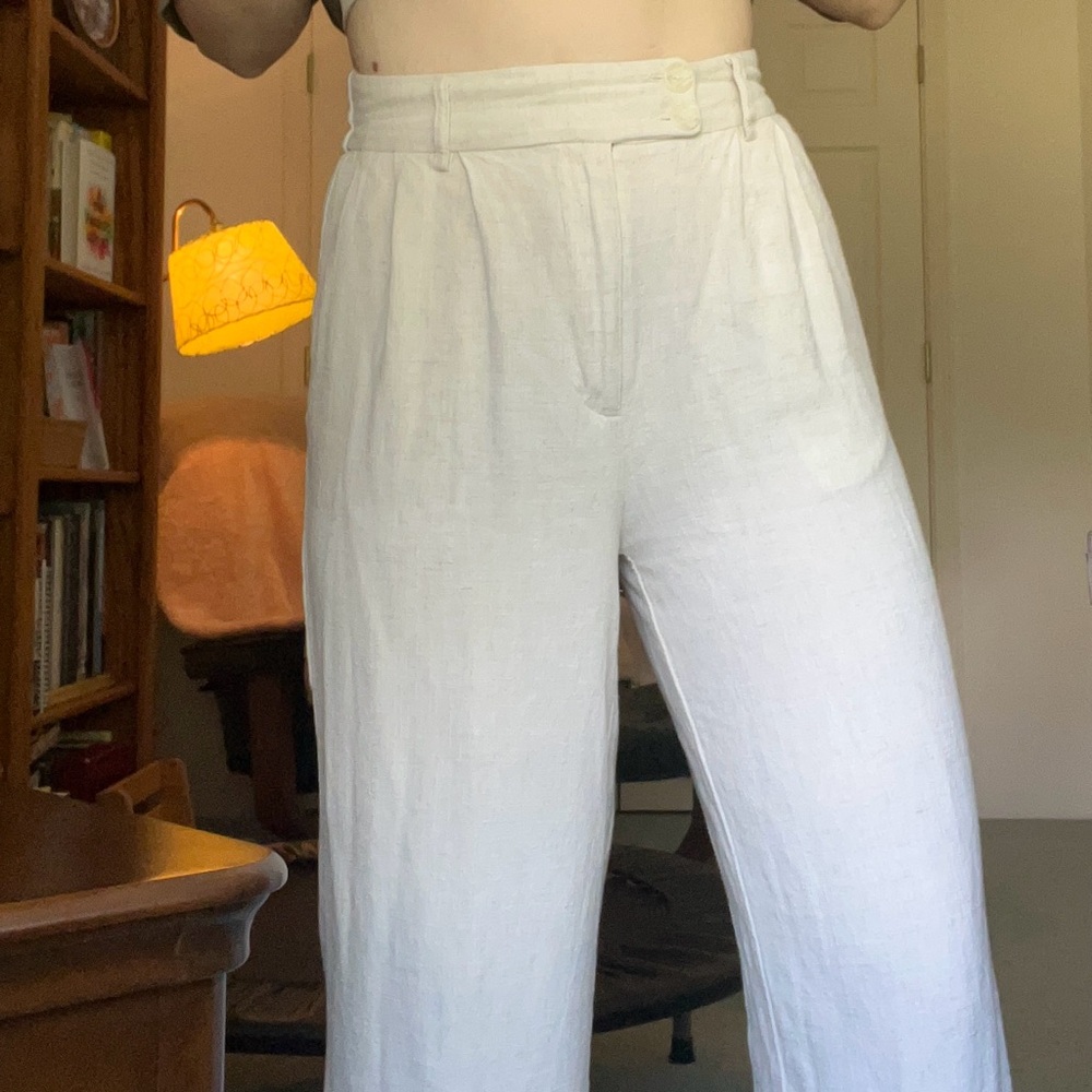 Women's Cream Linen Pants